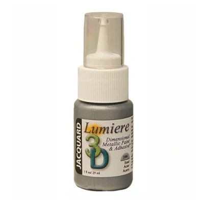 Image of Jacquard Lumiere 3D Metallic Glue Paint Adhesive Steel Grey 1 fl oz 30ml