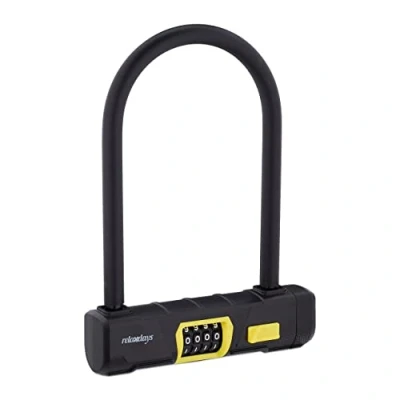 Image of Relaxdays Code, U E Bike, Combination Lock, Steel, Plastic, Black/Yellow, 25x18x3.5
