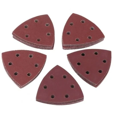 Image of 50pc x 40 Grit Sanding Triangle Pads Delta Mouse 90mm Hook Loop Detail Sheets