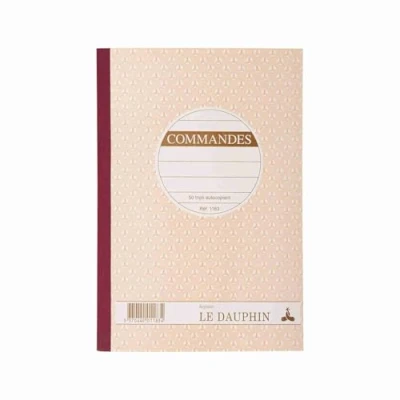 Image of le dauphin Ref. 1183D Lot of 5 COMMANDS manifolds carbonless paper triplicate (1 original and 2 copies) 50 sheets format 21 x 14.8 cm varnished cover