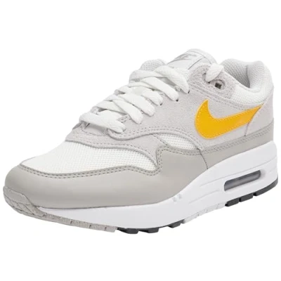 Image of Nike Sportswear AIR MAX 1 Trainers, Men&#039;s, Size: 4.5, Summit white/university gold Leather/synthetics