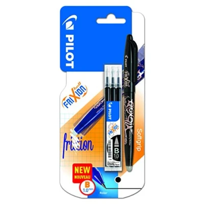 Image of PILOT Frixion Ball Erasable Rollerball 1.0mm Tip Broad + 3 Refills, Black