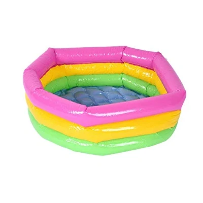 Image of Toy Round Pool, Three Layer Rainbow Inflatable Portable Outdoor Indoor Anti flip Children Basin Bathtub Swimming Pool Toys Gift for Kids Infant(90cm)