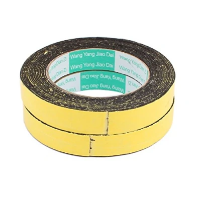 Image of Sourcingmap 2Pcs 18mm x 1mm Single Sided Self Adhesive Shockproof Sponge Foam Tape 5M Length for Door Window
