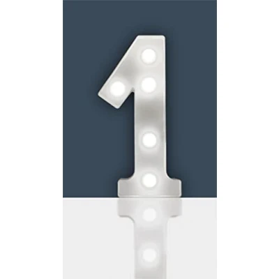 Image of Battery Operated 3D LED Number Light Perfect for use as a Night or at Weddings and Parties (Number 1)
