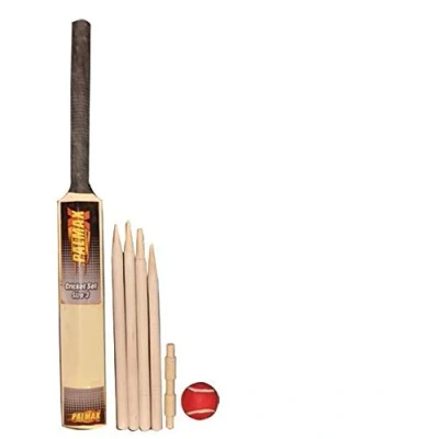 Image of Palmax Cricket Set with Bat, Ball and Wickets Size 3 Wooden