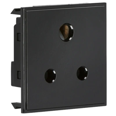 Image of KnightsBridge 5A unswitched round socket module 50 x 50mm black