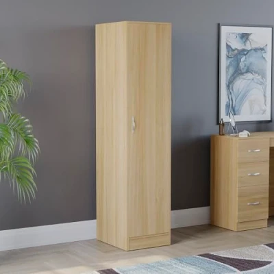 Image of Vida Designs Riano Wardrobe, With Shelf &amp; Hanging Rail Bedroom Storage Furniture (Pine, 1 Door)