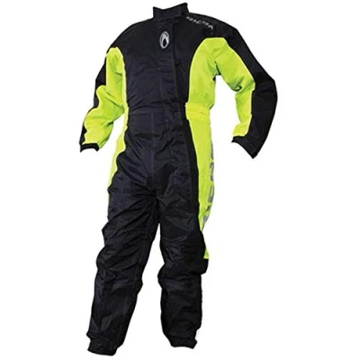 Image of Richa Typhoon Rain Waterproof Motorcycle One Piece Suit Overall Black/Yellow.XL