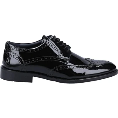 Image of Hush Puppies Men&#039;s Dustin Brogue Patent Shoe 8 UK Blk