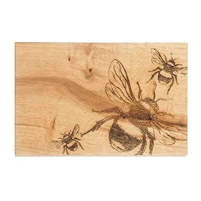 Image of The Just Slate Company Bees 30cm Oak Serving Board