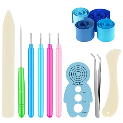 Image of 9 Pcs Quilling Slotted Tools Paper Kit Pens Tool Handmade Rolling Curling Kits for Cardstock DIY Crafts Projects
