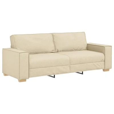 Image of vidaXL 3 Seater Sofa Cream, 180 cm, Fabric