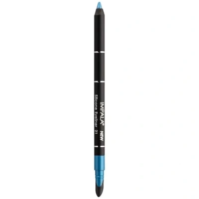Image of IMPALA Waterproof Eyeliner with Silicone, Metallic Light Blue Color No. 21 Defined Line or Smudged Effect Easy to Apply Creamy Texture Intense, Long Lasting, and Water Resistant