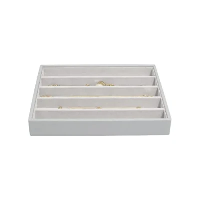 Image of Stackers Pebble Grey Classic Medium Jewellery Box Necklace Layer