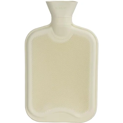 Image of Hot Water Bottle Relieves Body Aches &amp; Pains Washable Safe Durable Heating Pad Ideal for Cosy Nights Large 2L (Cream)