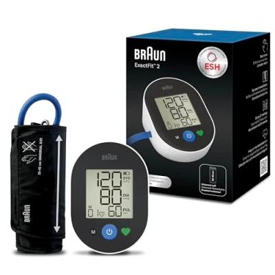 Image of Braun ExactFit™ 2 Upper arm Blood Pressure Monitor Clinically Validated Accuracy Colour Coded Indicator Universal Cuff for Home Use BUA4050