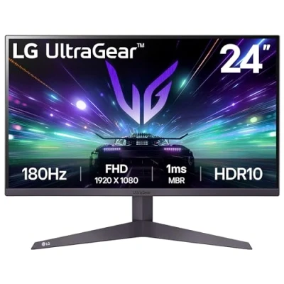 Image of LG UltraGear Gaming Monitor 24GS50F, 24 Inch, 1080p, 180Hz, 5ms Response Time, HDR 10, AMD FreeSync compatible, Smart Energy Saving, Displayport, HDMI
