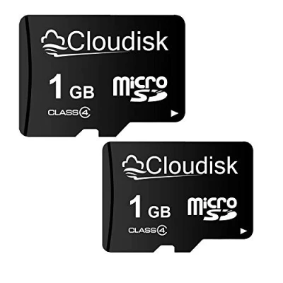 Image of Cloudisk Pack of 2 Micro SD Card 1GB Flash Memory C4 with Adapter