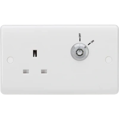 Image of KnightsBridge Curved Edge 13A 1G DP Lockable socket