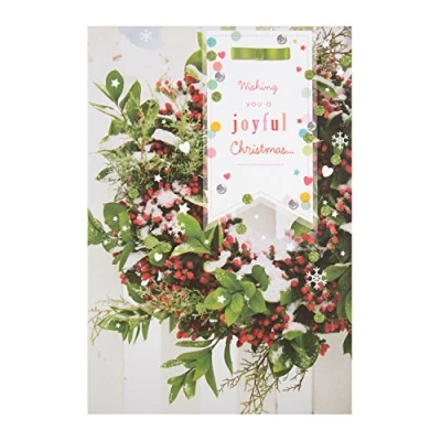 Image of Hallmark Medium &quot;Bright with Happiness&quot; Christmas Card