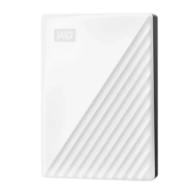 Image of WD 6TB My Passport portable external storage, hard drive, USB 3.0, HDD with software for device management, backup and password protection, works PC, Xbox &amp;Playstation, White