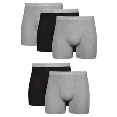 Image of Hanes Men&#039;s Cool Dri Tagless With Comfort Flex Waistband, Multipack5 ???????? Comfortflex ????????? Boxer Briefs, 5 Pack Black/Gray, M UK
