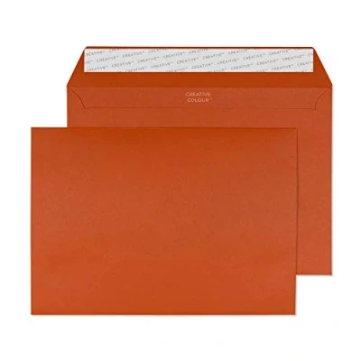 Image of Blake Creative Colour C5 162 x 229 mm 120 gsm Peel &amp; Seal Wallet Envelopes (45328) Marmalade Orange Pack of 25