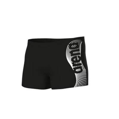 Image of Arena Men&#039;s Wake Swim Short Trunks, Black White, 32