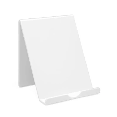 Image of OSCO High Gloss White Plastic Tablet Holder iPad Phone Stand Book Support Document Mount H18 x W16 D14 cm