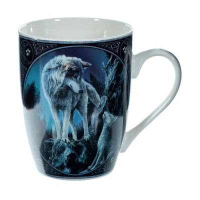 Image of Puckator Lisa Parker Guidance Wolf Design Porcelain Mug Funny Home Accessories Cute Gifts for Girlfriend Large Mugs Men Women Hot Drinks Cups Presents Secret Santa Gift Cup Set