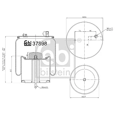 Image of 5010557356, 7422190560 Boot, air suspension FEBI BILSTEIN 37898 Rear Axle Left, Right