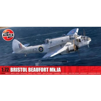 Image of Airfix A04021A Bristol Beaufort Mk.IA Military Aircraft Plastic Model Kit, Multi, 1:72 Scale