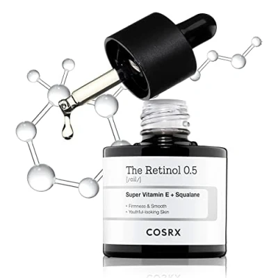 Image of COSRX Retinol 0.5 Oil, Anti aging Serum with 0.5% Retinoid Treatment for Face, Reduce Wrinkles, Fine Lines, and Signs of Aging, Gentle Skin Care Day Night, Not Tested on Animals, No Parabens