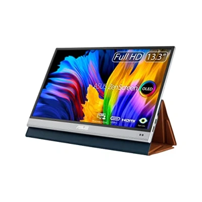 Image of ASUS ZenScreen OLED Portable Gaming Monitor 13.3&quot; 1080P FHD Laptop (MQ13AH) USB C &amp; HDMI Travel Monitor, w/Smart Cover, External For PC Macbook Phone PS4 Switch