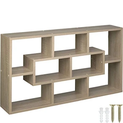 Image of TecTake 800849 KASSANDRA Bookcase Wall Shelf Decoration 85 x 16 48 cm (Light Oak)