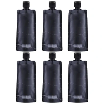 Image of Toureal 90ML Refillable Flat Pouch Travel Bottles Set (6 Pieces), Leak Proof Toiletries for Shampoo, Conditioner