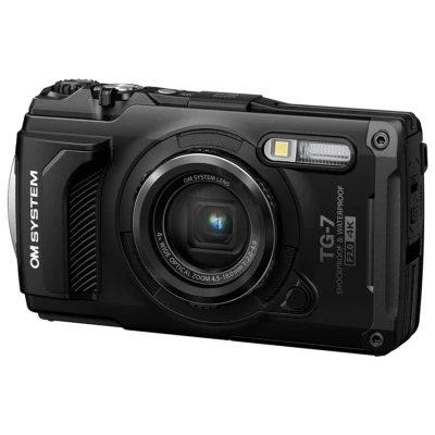 Image of OM SYSTEM Tough TG 7 Black Digital Camera, 12MP, Waterproof, Shockproof, Underwater and Macro Shooting Modes, high speed image sensor, 4K Video, 4x wide angle zoom (successor Olympus 6)