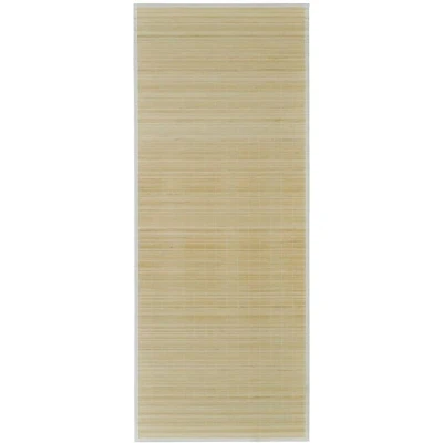 Image of vidaXL Rectangular Natural Bamboo Rug 80 x 200 cm