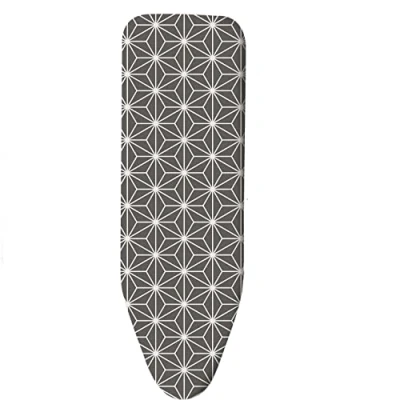 Image of Vinsani Modern Extra Large Universal Fit Ironing Board Cover Multi New Foam Back Padding 100% Cotton Easy Fit, 140 x 52 cm, Made in EU Grey Star (Iron not Included)