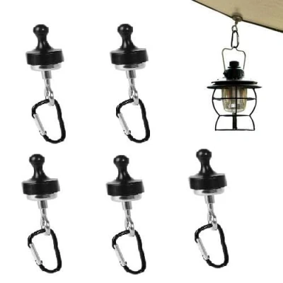 Image of PW TOOLS Magnetic Hooks for Canopy, 1/2/5 Tent Hook, Lightweight Hooks, Strong Magnet Outdoor Indoor Camping Fridge Garage
