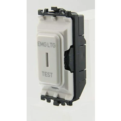 Image of MK Electric Grid Plus 20 Amp 2 Way SP Secret Key White Switch Module with EMG LTG Test Mark