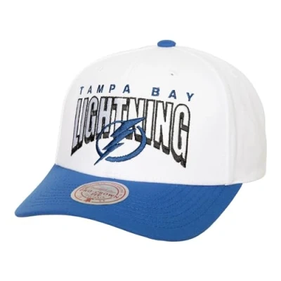 Image of Mitchell &amp; Ness Tampa Bay Lightning NHL Boom Text Pro Vintage Snapback Cap White