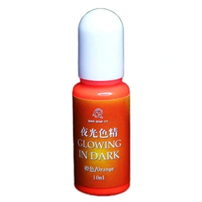 Image of Brussels08 1Pc 10ml UV Resin Epoxy Luminous Pigment Dye Glow in The Dark Color Liquid for DIY Crafts Art Jewelry Making Orange