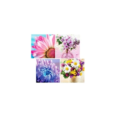 Image of Vsorce4u 8pcs x 134mm Assorted Floral Design Square Notecards With Envelopes Blank Inside Note Cards Massage Colourful Greeting