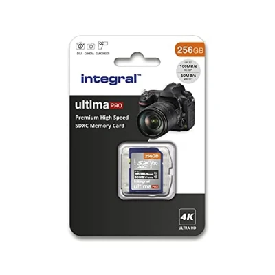 Image of Integral 256GB SD Card 4K Ultra HD Video Premium High Speed Memory SDXC Up to 100MB/s V30 UHS I U3 Class 10