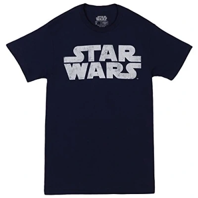 Image of STAR WARS Men&#039;s Simplest Logo Graphic Tee Shirt, Navy, XXL