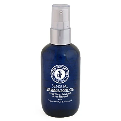 Image of Sensual Aromatherapy Massage Oil/Body Oil with Ylang Ylang, Patchouli &amp; Sandalwood Pure Essential Oils, Cold Pressed Oils and Vitamin E/Handmade/Natural/Vegan/Cruelty Free (100ml)
