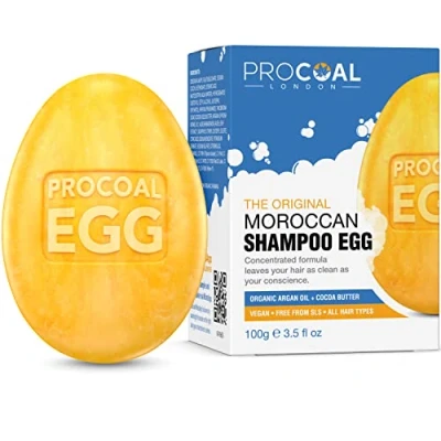 Image of Vegan Moroccan Shampoo Bar 100g by Procoal Argan Oil, Aloe Vera, Almond SLS Free Eco Solid Bar, Cruelty