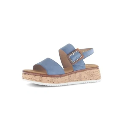 Image of Gabor Comfort Platform sandals blue, Women&#039;s, Size: 7.5, Blue Suede